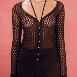 Cult Gaia Brown Kathleen Knit Top